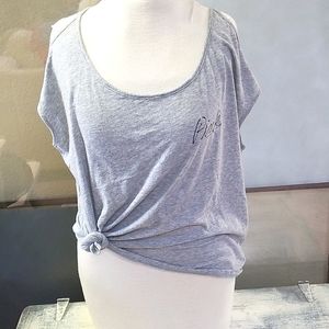 PINK cold shoulder top